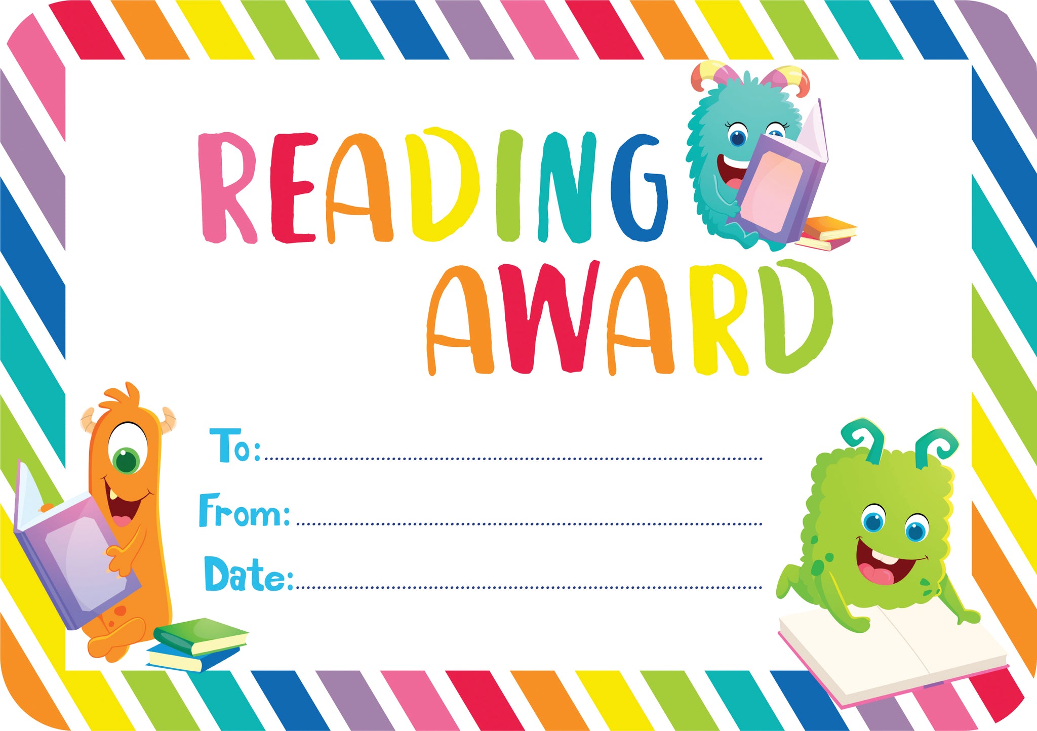 Giggle & Grow Reading Award Certificates - Pack of 30