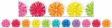 Giggle & Grow Rainbow Scalloped Pom Poms Border - Pack of 12