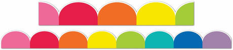 Giggle & Grow Rainbow Scalloped Pom Poms Border - Pack of 12