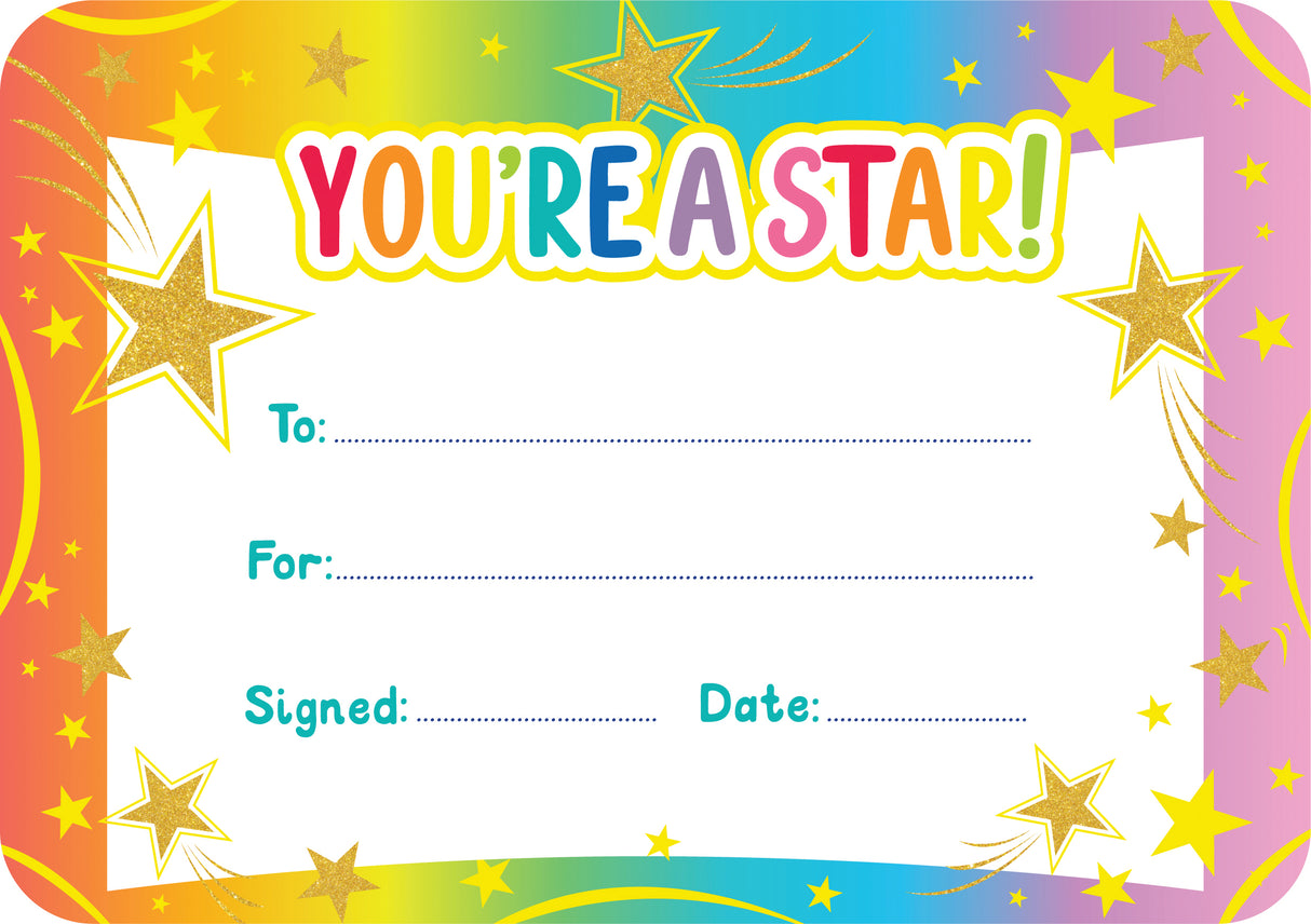 Giggle & Grow You're a Star Certificates - Pack of 30