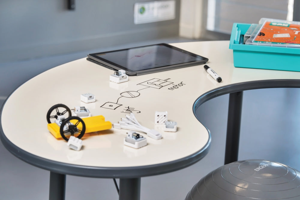 Ergerite Whiteboard Group Table - 52-74 high