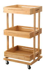 Bamboo Storage Trolley - 3 Tier