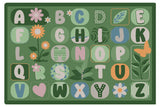 Green Alphabet Rug