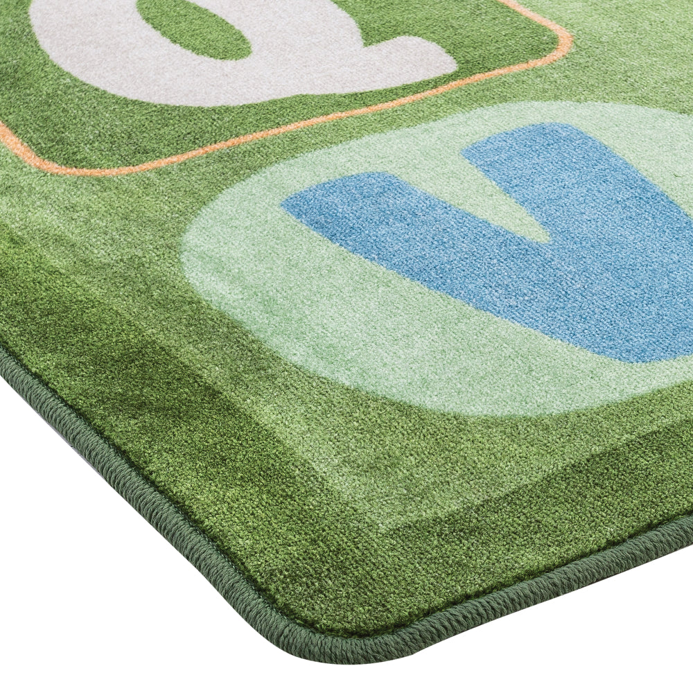 Green Alphabet Rug