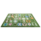 Green Alphabet Rug
