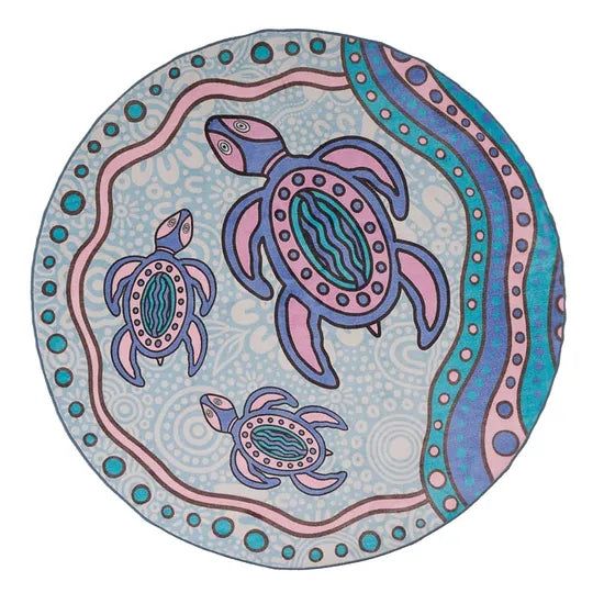 Turtle Family Round Rug