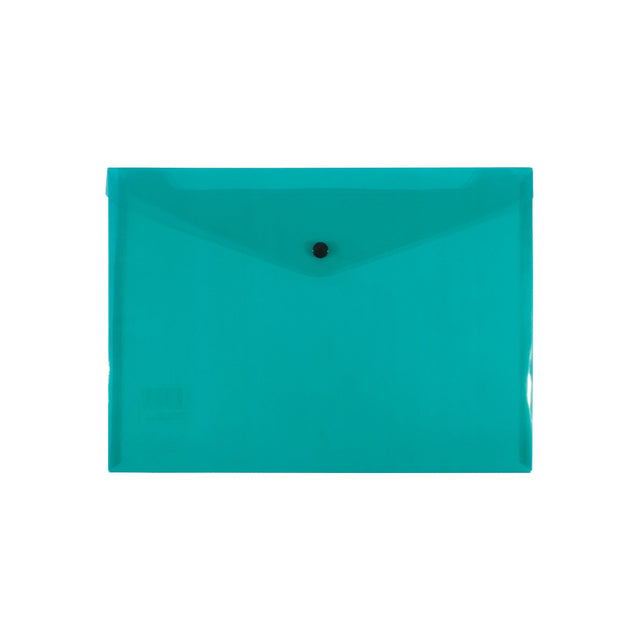 Document Wallet A4 Button Close Green - Pack of 12