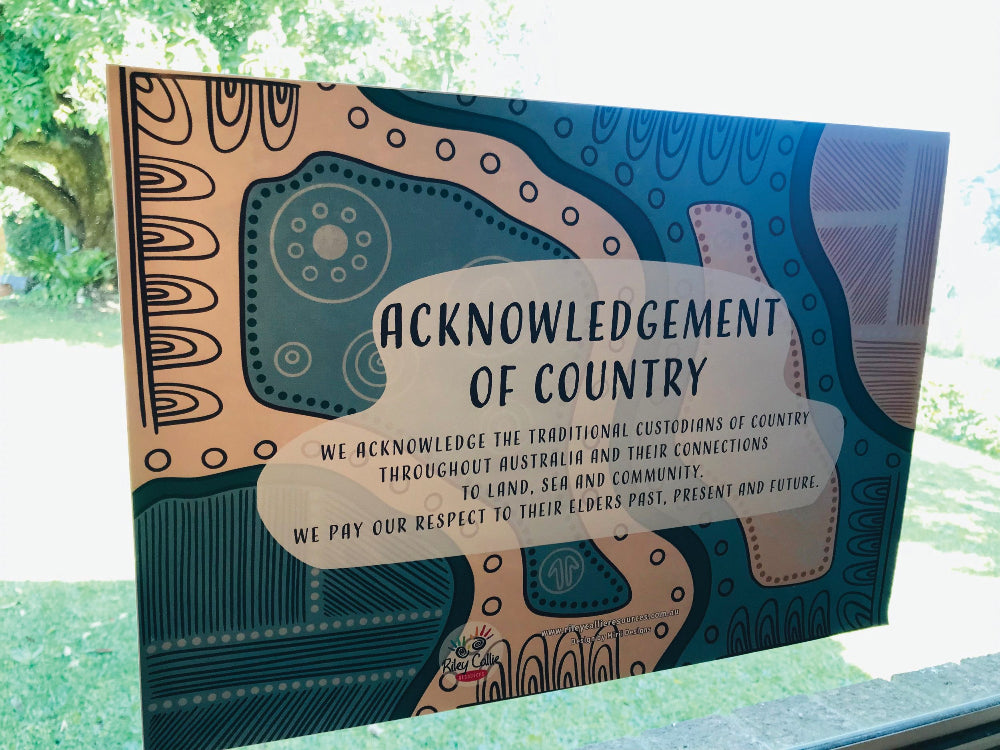 Acknowledgement to Country Sign Blue