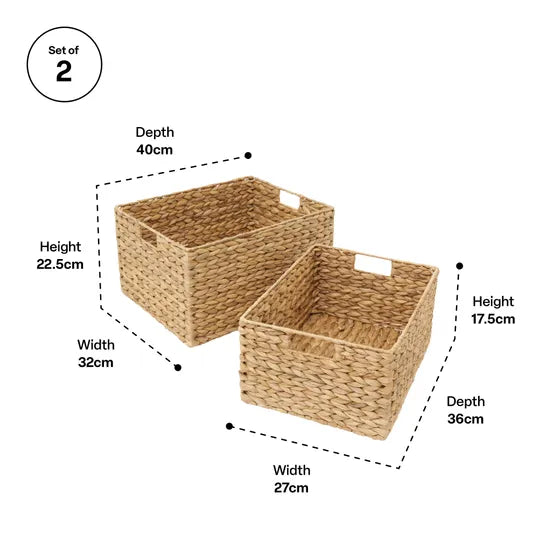 Water Hyacinth Basket - Set of 2