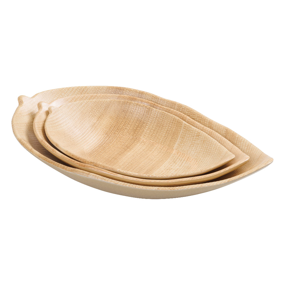Banana Leaf Melamine Platters – Set of 3