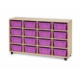 Mobile Tote Tray Trolley - 16 Compartments