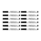 Teachables Whiteboard Marker Chisel Tip Black Pack of 12