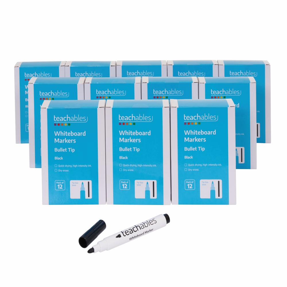 Teachables Whiteboard Markers Black - Pack of 144