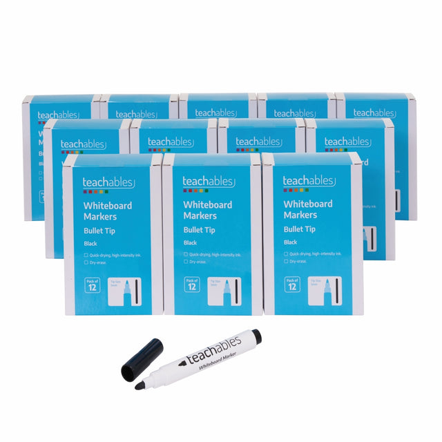 Teachables Whiteboard Markers Black - Pack of 144