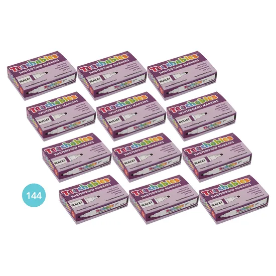 Teachables Whiteboard Markers Black - Pack of 144