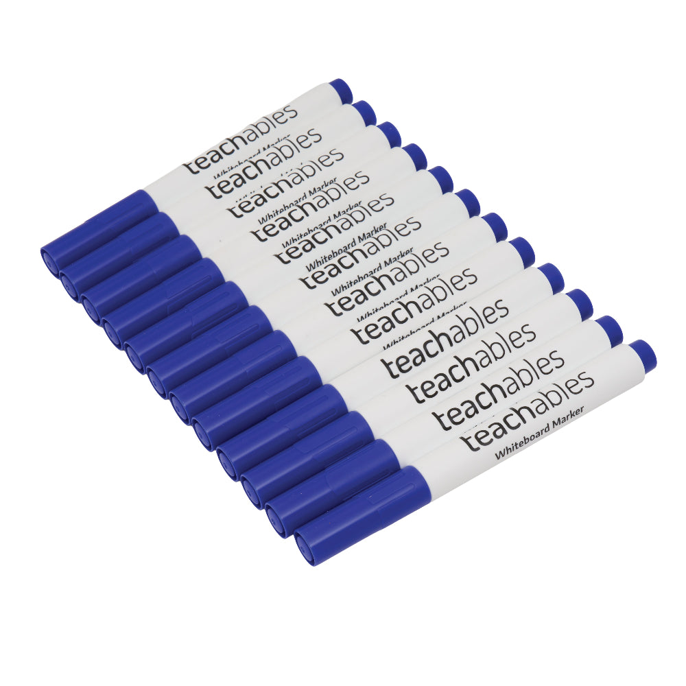 Teachables Whiteboard Markers Bullet Blue - Pack of 12