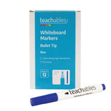 Teachables Whiteboard Markers Bullet Blue - Pack of 12