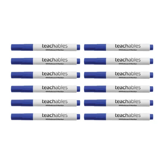 Teachables Whiteboard Markers Bullet Blue - Pack of 12