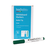 Teachables Whiteboard Markers Bullet Green - Pack of 12