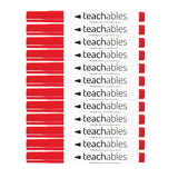 Teachables Whiteboard Markers Bullet Red - Pack of 12