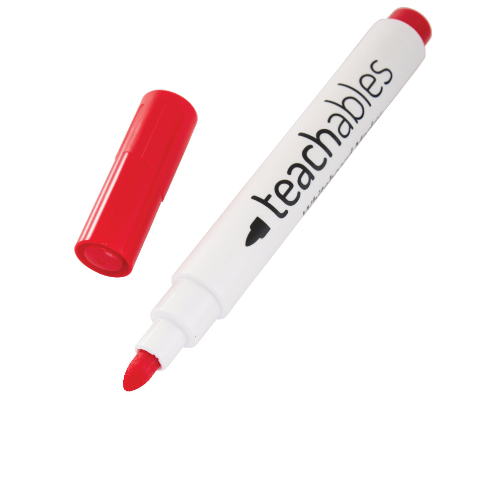 Teachables Whiteboard Markers Bullet Red - Pack of 12