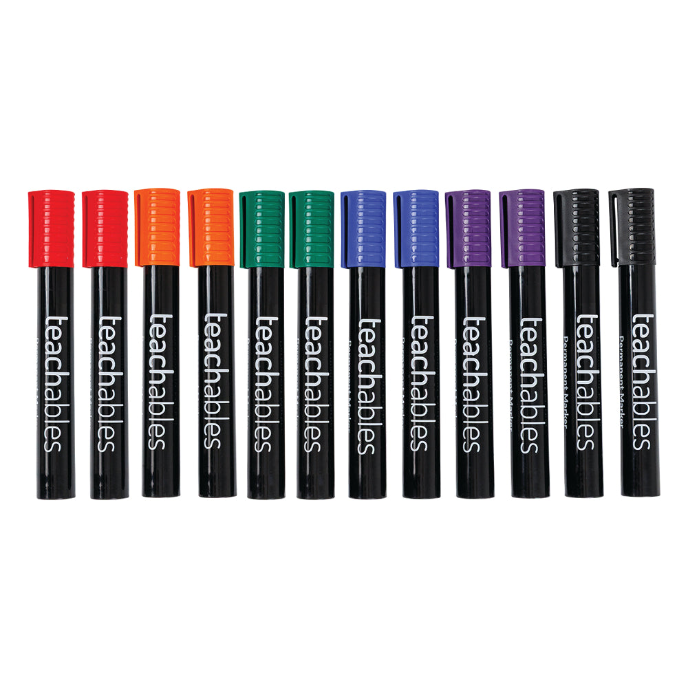 Teachables Permanent Marker Bullet Assorted PK12