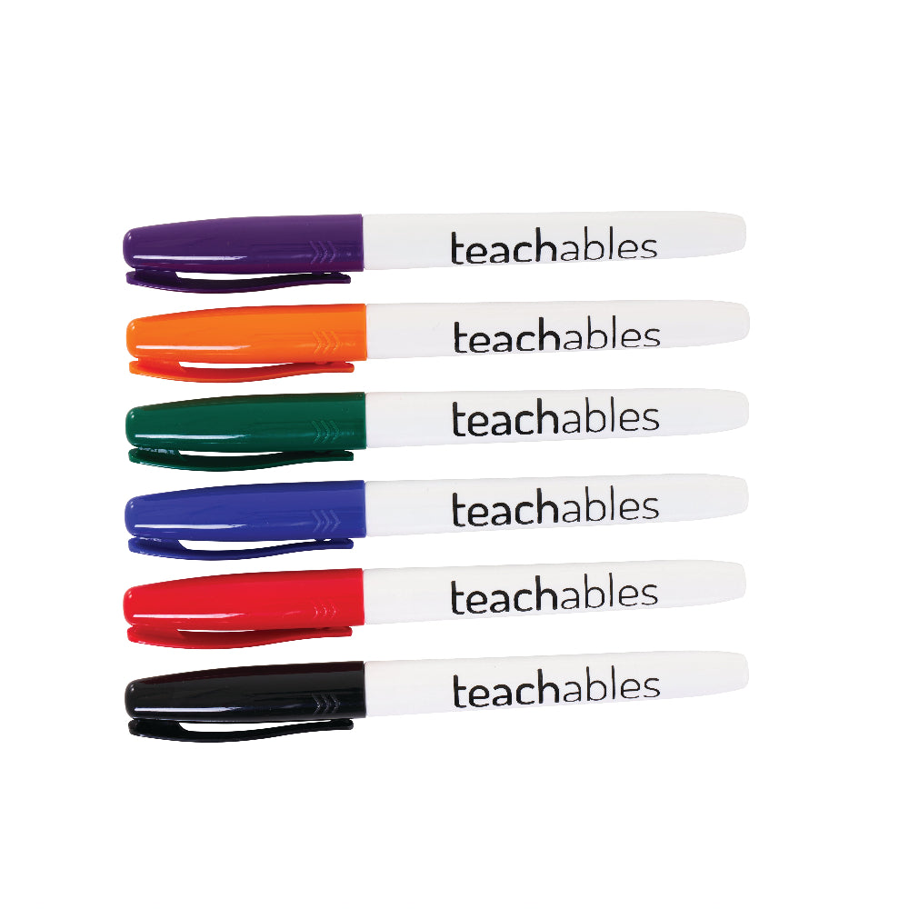 Teachables Whiteboards, Fine Markers & Erasers Kit