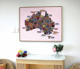 Framed Map of Australia with First Nation Place Names