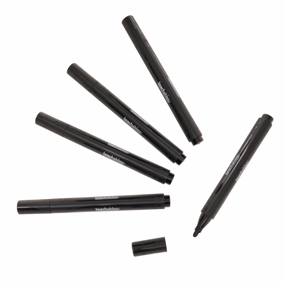 Teachables Triangle Whiteboard Black Markers - Pack of 48