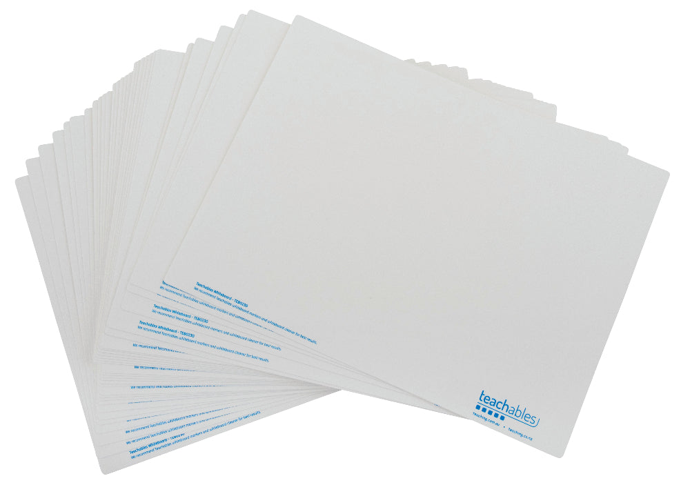 Teachables Blank Mini Whiteboard - Pack of 30