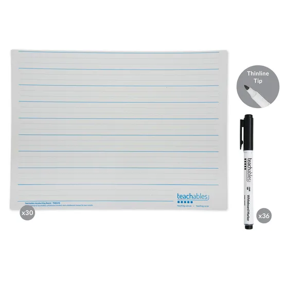 Teachables Assorted Handwriting Mini Whiteboards & Markers Kit
