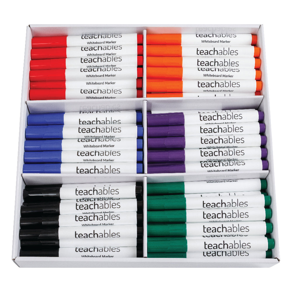 Teachables Whiteboard Markers Bullet Pack of 144 Assorted