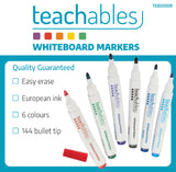 Teachables Whiteboard Markers Bullet Pack of 144 Assorted