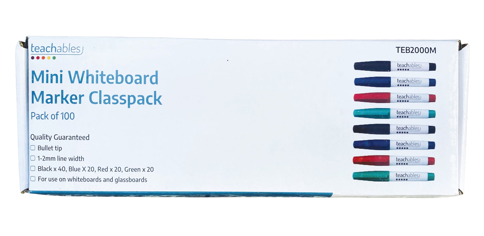 Teachables Mini Whiteboard Markers - Pack of 100