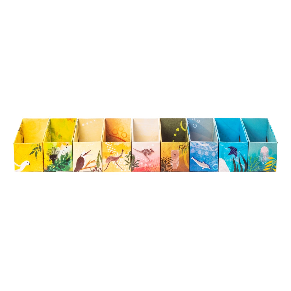 Indigenous Magazine Rack Indigenous Magazine Box - Australian Animals Set of 9
