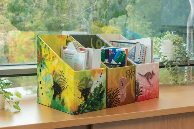 Indigenous Magazine Box - Earth Set of 3 – Elizabeth Richards Pty Ltd