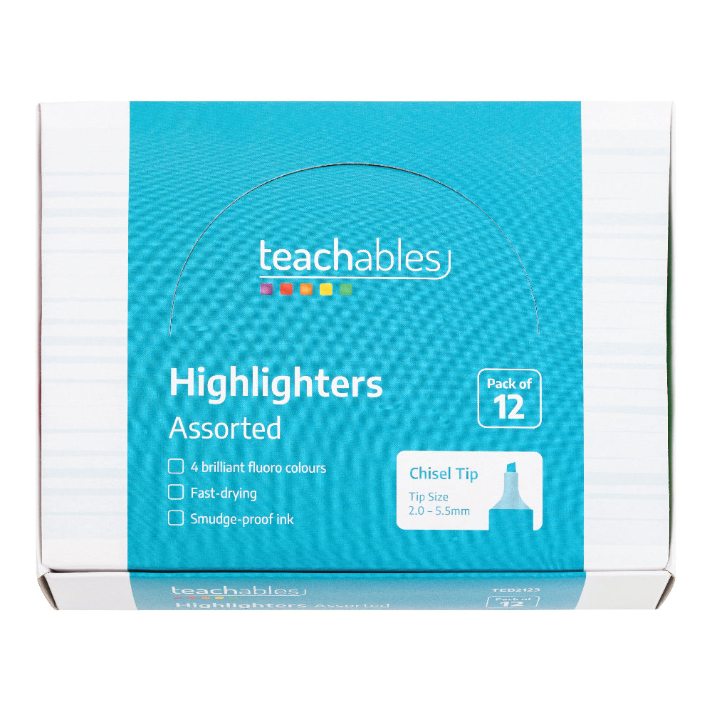 Highlighters Assorted - Pack of 12