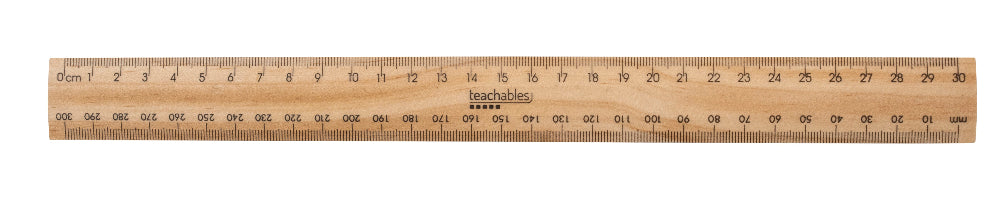 Teachables Wooden Rulers 30 cm - Pack of 30