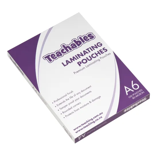 Teachables Laminating Pouches 80mic A6-Pack 100