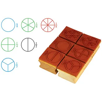 Circle Fraction Stamps 6p