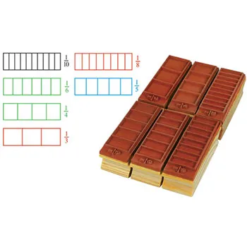 Rectangle Fraction Stamps 6p