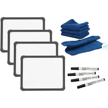 Whiteboard kit with Markers Eraser Cloths 4