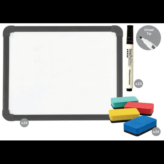 Teach Magnetic Mini Whiteboards, Asst Chisel Tip M
