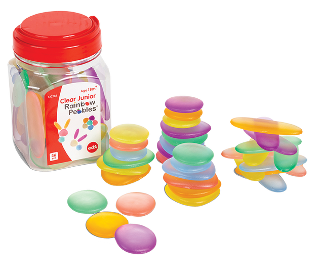 Clear Junior Rainbow Pebbles - Set of 36pc