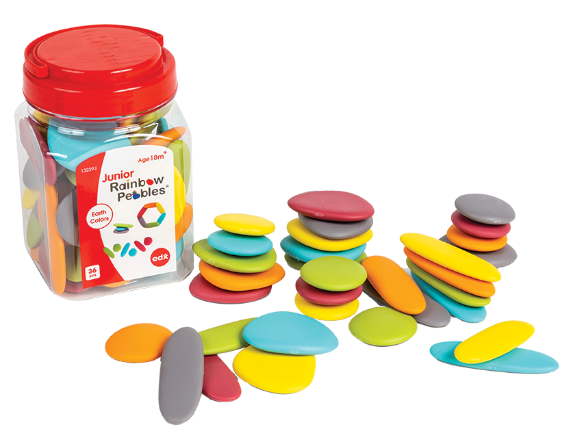 Junior Rainbow Pebbles - Earth Colours - 36pc