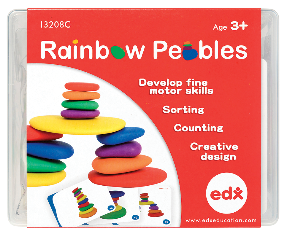 Rainbow Pebbles - Set of 36 in Plastic Container