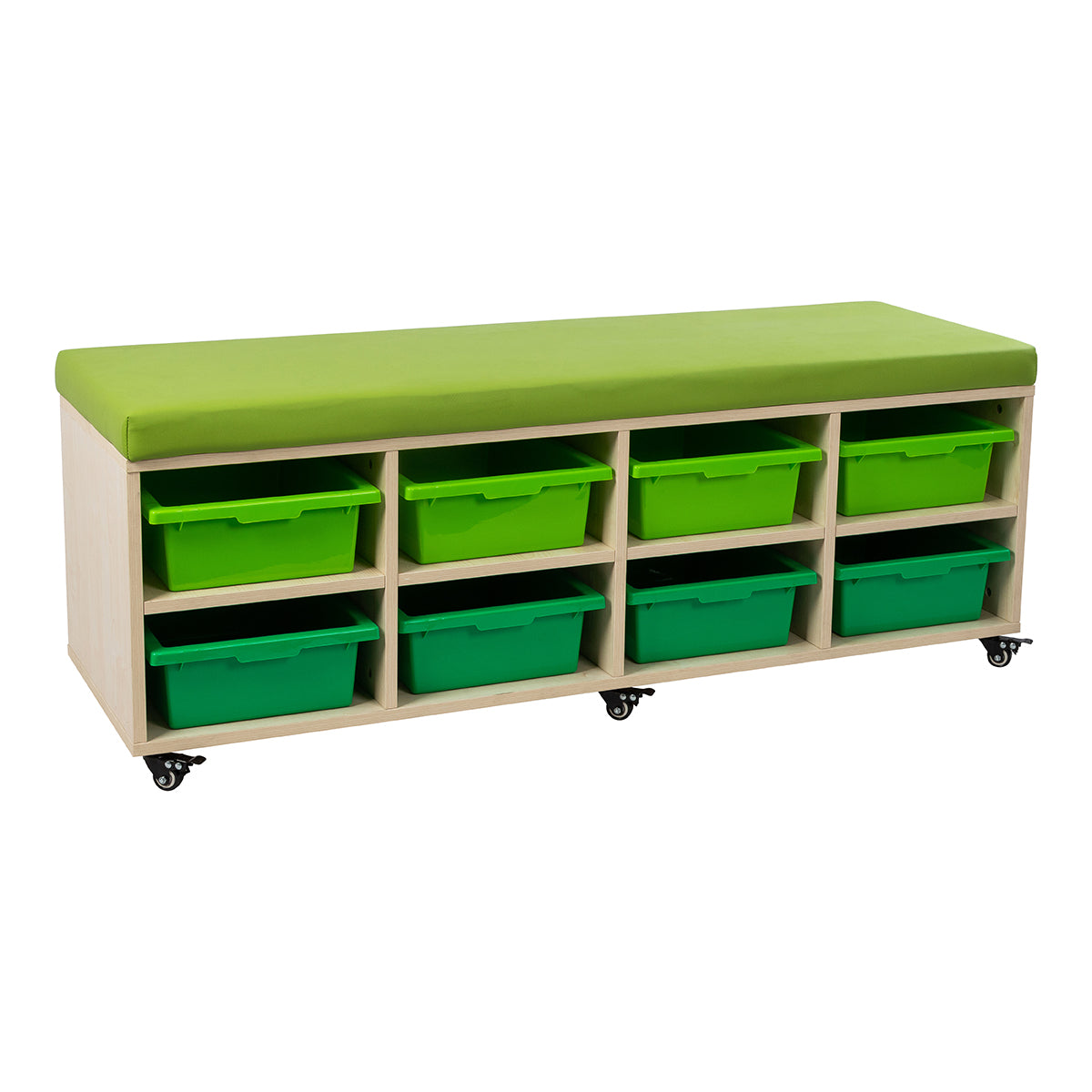 8 Bay Mobile Storage Trolley With Seat
