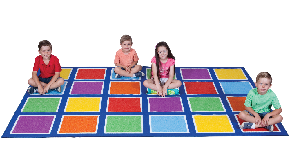 Colour Squares Placement Rug - 24 Squares