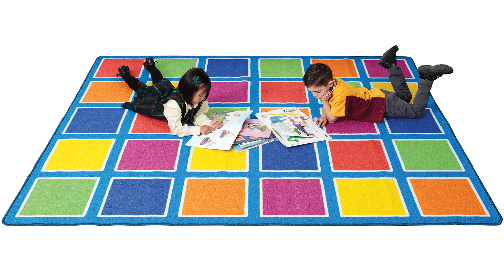 Colour Squares Placement Rug - 30 Squares
