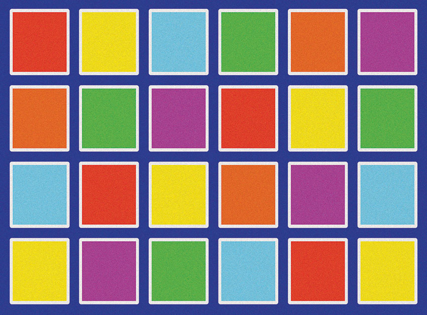 Colour Squares Placement Rug - 24  Squares